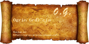 Ogrin Grácia névjegykártya